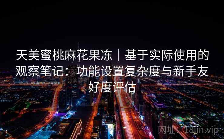 天美蜜桃麻花果冻｜基于实际使用的观察笔记：功能设置复杂度与新手友好度评估