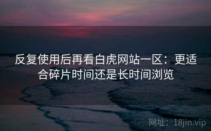 反复使用后再看白虎网站一区：更适合碎片时间还是长时间浏览