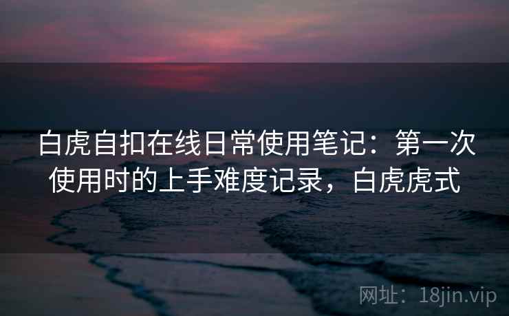 白虎自扣在线日常使用笔记：第一次使用时的上手难度记录，白虎虎式