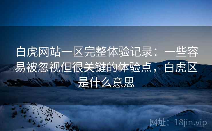 白虎网站一区完整体验记录：一些容易被忽视但很关键的体验点，白虎区是什么意思