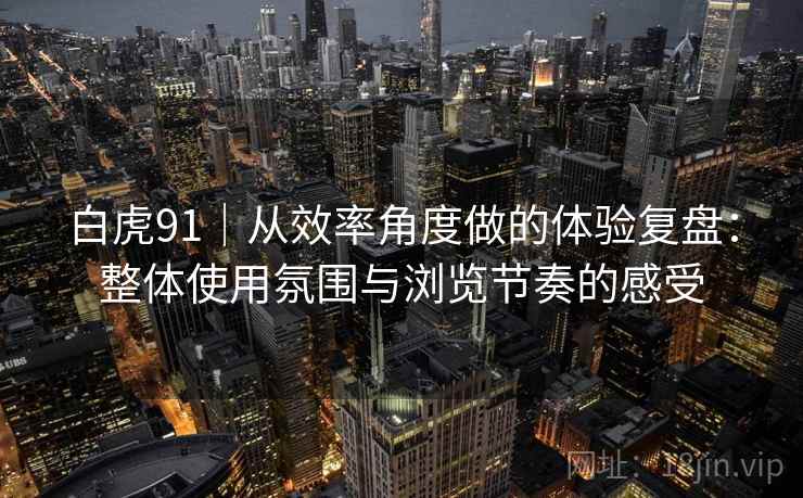 白虎91｜从效率角度做的体验复盘：整体使用氛围与浏览节奏的感受