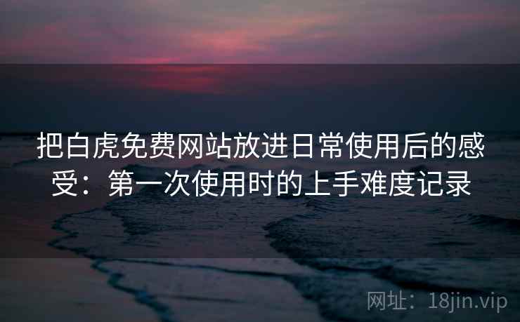 把白虎免费网站放进日常使用后的感受：第一次使用时的上手难度记录